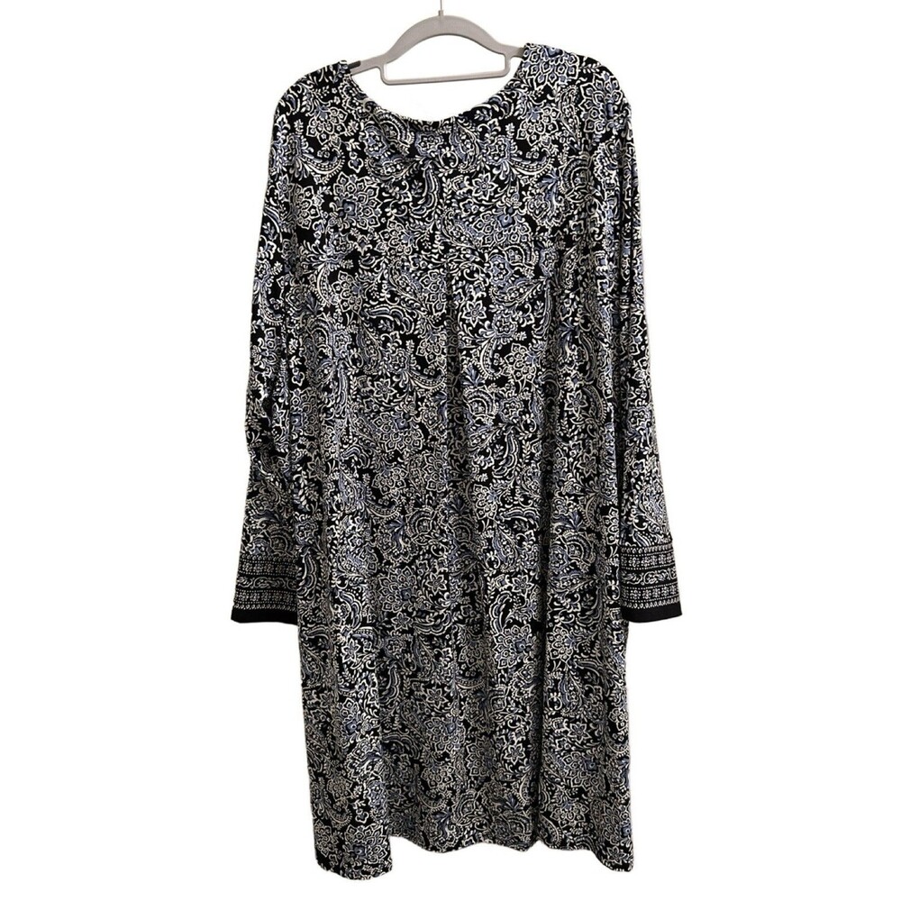 J Jill Wearever Collection Blue Knit Modest Stretch Midi Dress Plus Size 4X - Picture 2 of 8